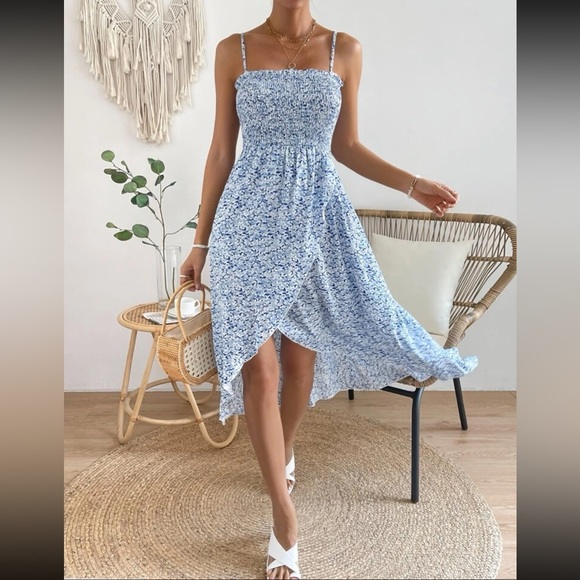 Boho floral print wrap hem cami dress - Picture 4 of 16